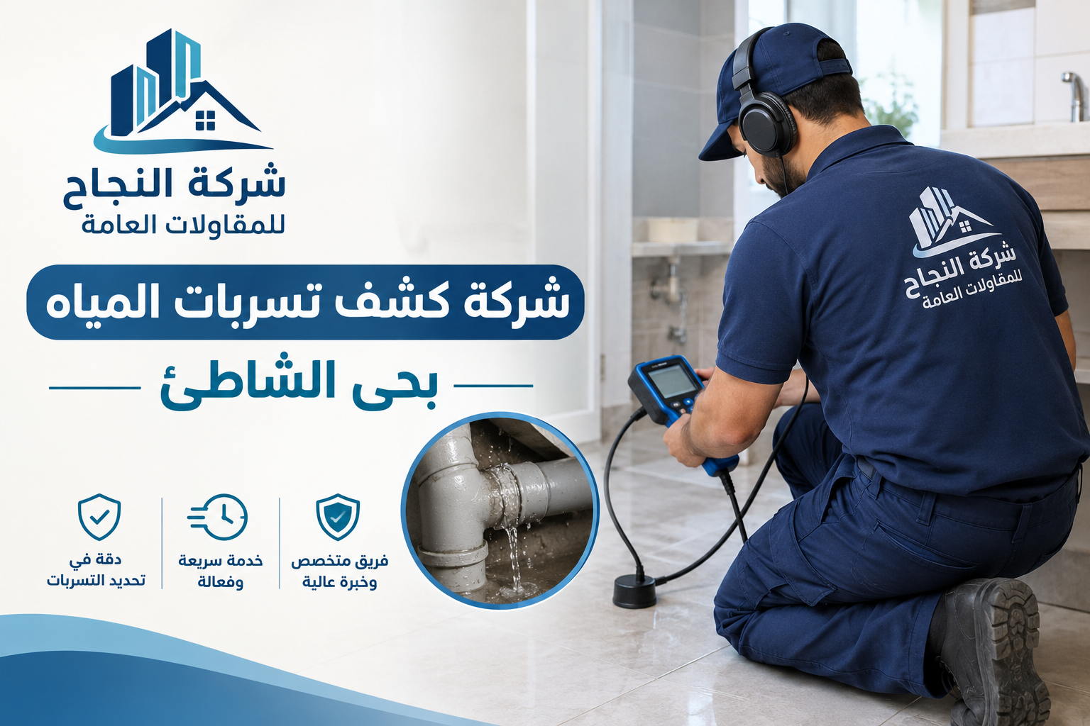 شركة كشف تسربات المياه بحي الشاطئ