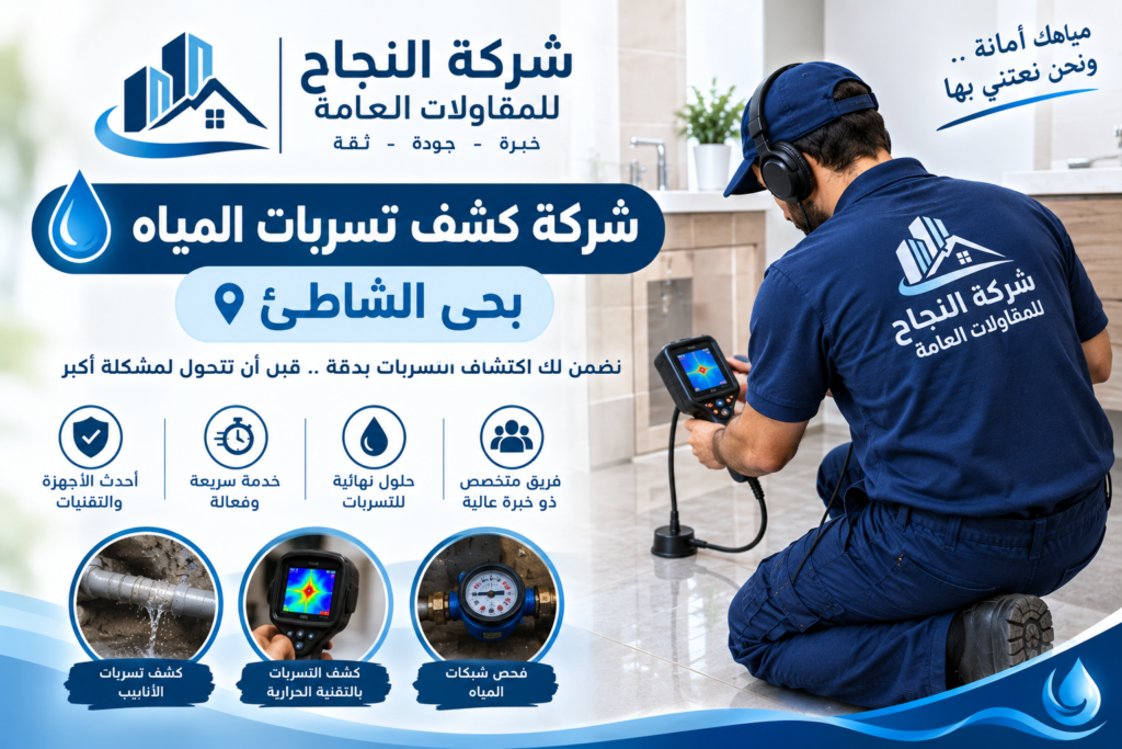 شركة كشف تسربات المياه بحي الشاطئ